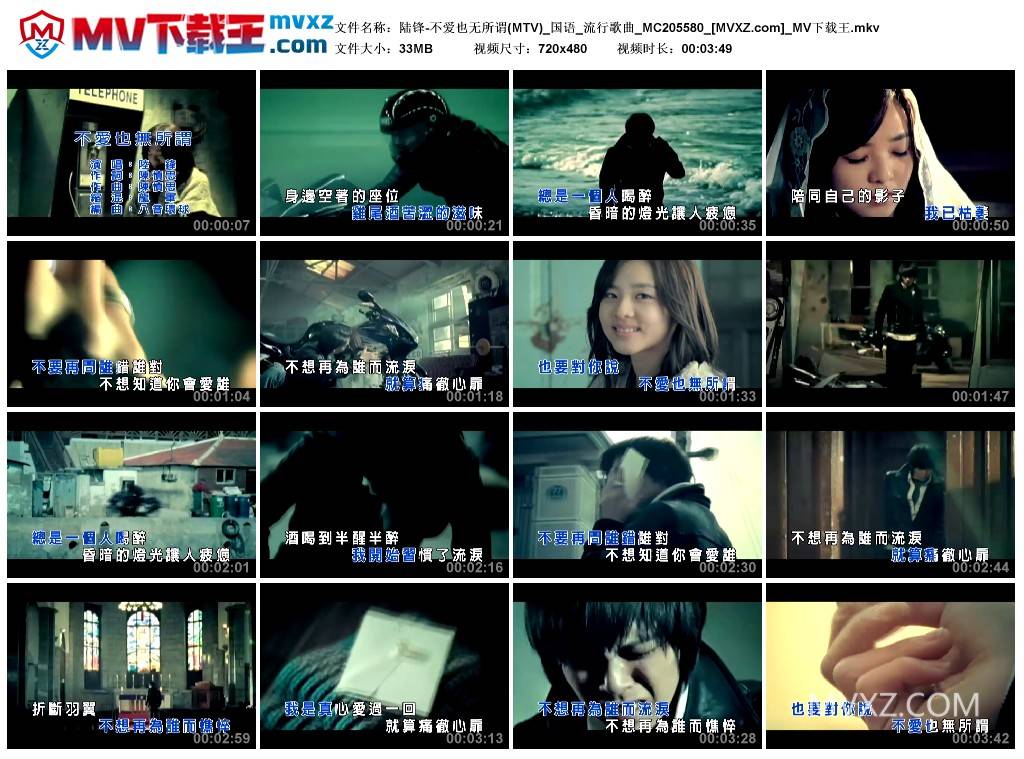 陆锋-不爱也无所谓(MTV)_国语_流行歌曲_MC205580